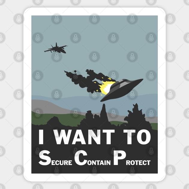 I Want to Secure Contain Protect Sticker by CCDesign